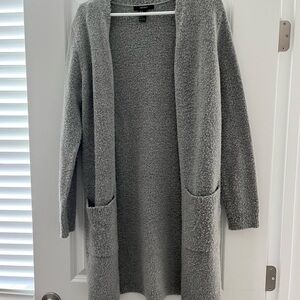 Cozy Gray Open-Front Sweater